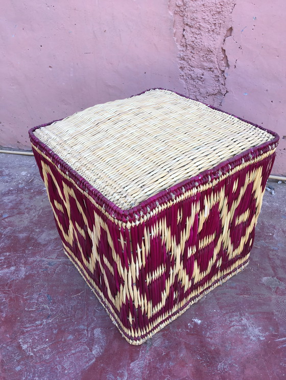 Image 1 of HANDCRAFTED WICKER POUFFE