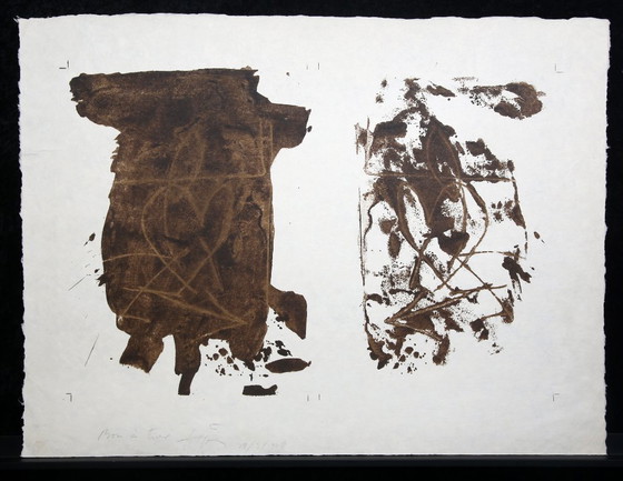 Image 1 of Tàpies, Antoni - Penser à la saleté - Lithographie couleur - signée à la main