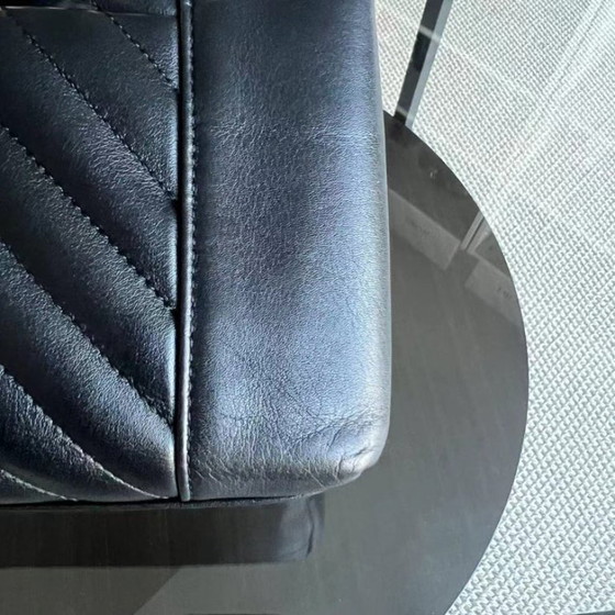 Image 1 of Chanel Seasonal Flap - Calfskin Quilted Small Daily Chevron Flap Black Sereis 27