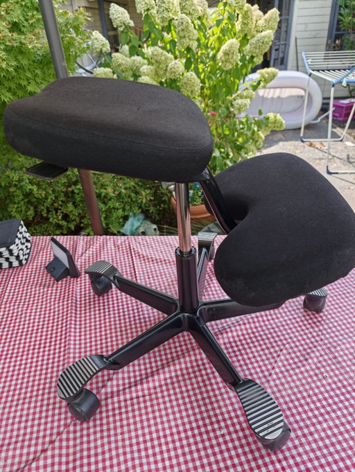HAG Balans Vital Kniestuhl – schwarz, höhenverstellbar – verstelbare relaxstoel, Cotton, Metal