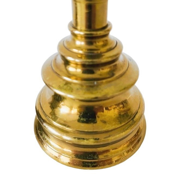 Image 1 of Set of antique brass baluster candlesticks 1900's