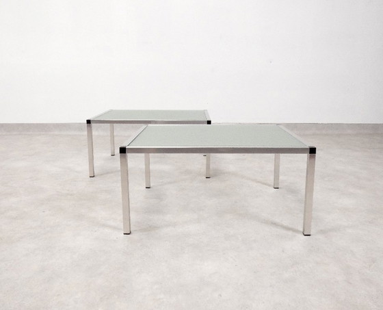 Image 1 of Tables d'appoint vintage - aluminium et verre