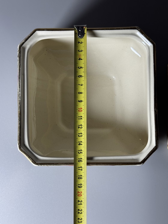 Image 1 of Boîte couverte Art Déco en céramique Boch Frères par Raymond Chevalier, Belgique, années 1930