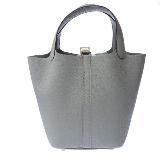 Image 1 of Sac HERMES Picotin en Cuir Gris - 103581
