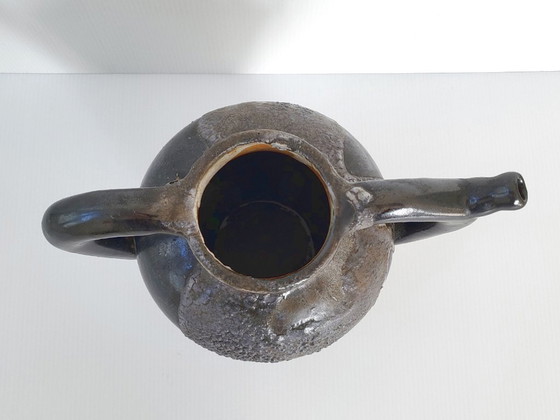 Image 1 of Französische Art-Déco-Vase von Léon Pointu, Steinzeug, Saint-Amand-en-Puisaye