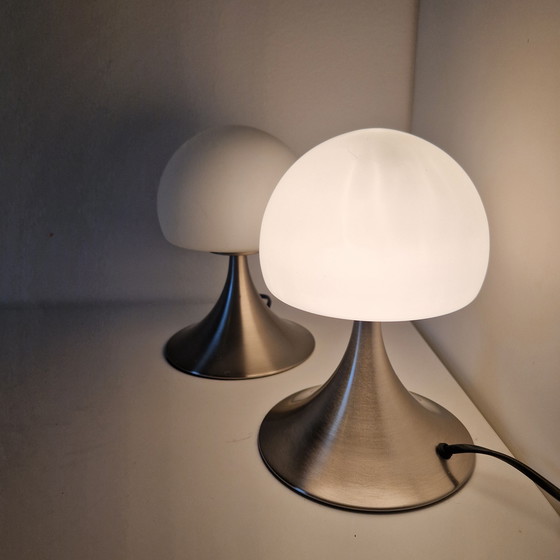 Image 1 of Set di 2 lampade a fungo vintage con luci notturne a sfioramento