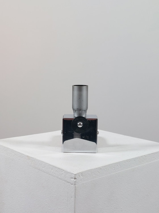 Image 1 of Vintage Murano wandlamp met craquelé glas en chroomafwerking