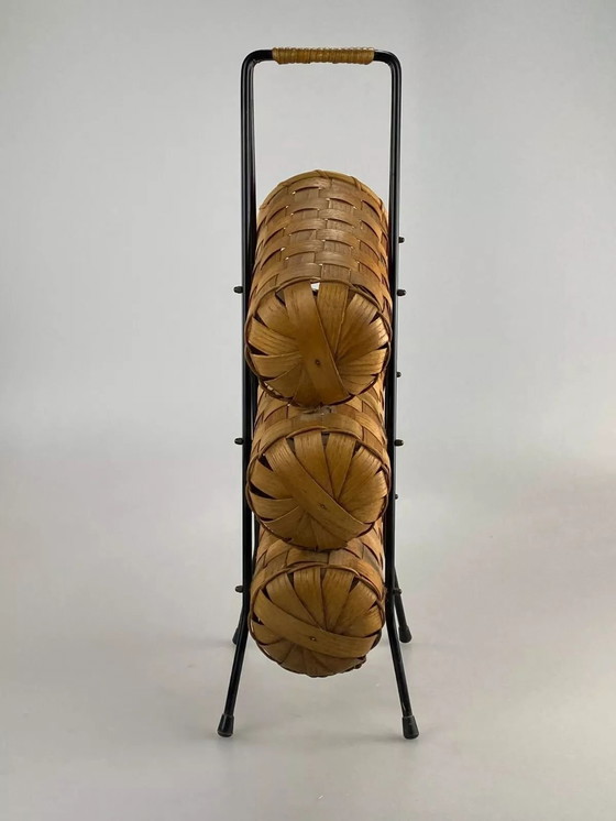 Image 1 of Portabottiglie anni &#39;50 e &#39;60, utensilio, tavolo a forma di rene di metà secolo, design anni &#39;50