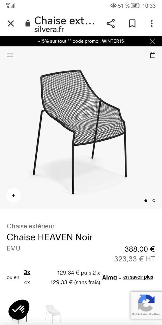 Image 1 of 3 fauteuils " HEAVEN" de Jean Marie MASSAUD ! Gran designer français! 