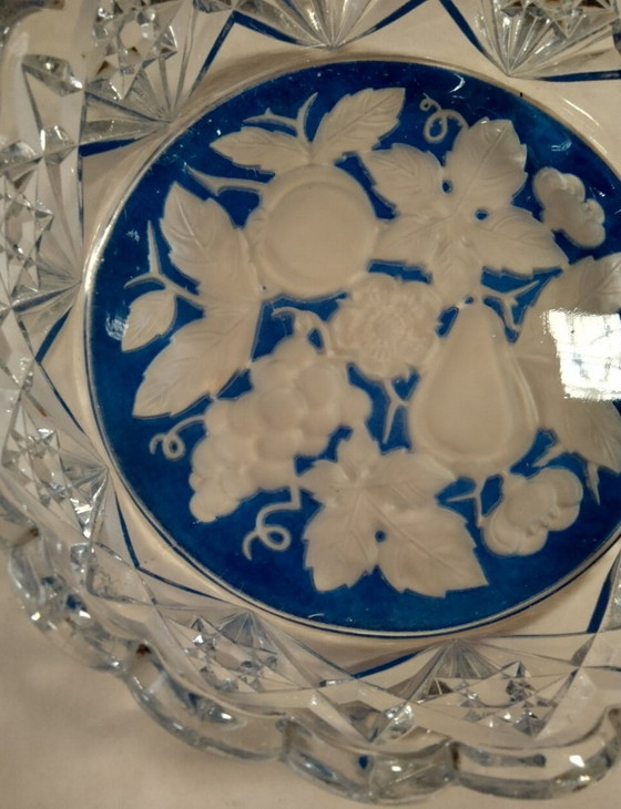 Image 1 of ciotola o piatto in vetro base decorativa blu