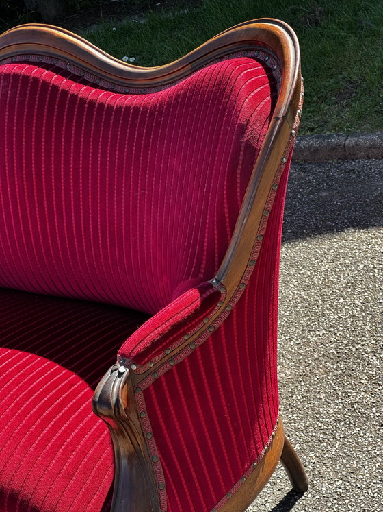 Image 1 of Louis XV style sofa in molded wood - 19th century