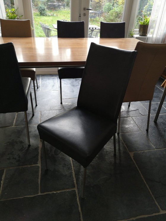 Image 1 of Tavolo da pranzo Bert Plantagie con 6 sedie in pelle