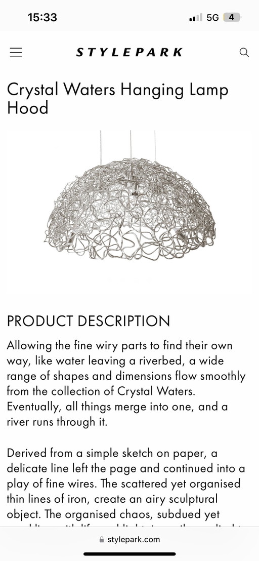 Marca Van Egmond Crystal Waters Lámpara Colgante Campana – Brand van Egmond, hanglampen, Metal (photo 2 of 7)