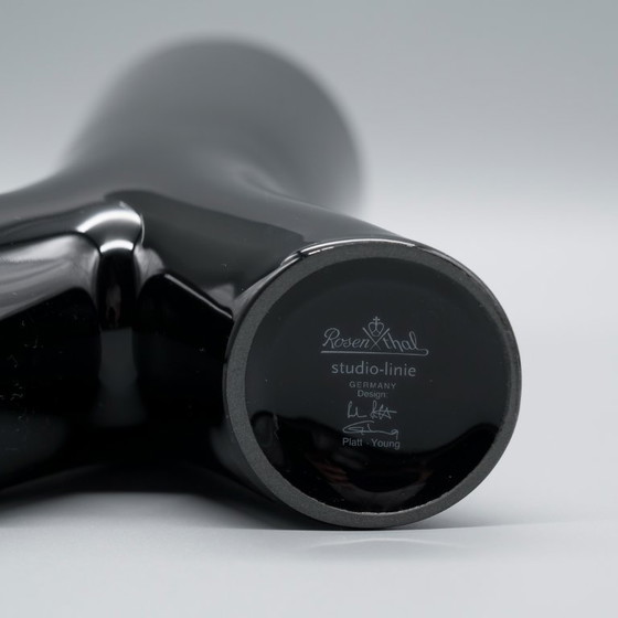 Image 1 of Rosenthal Studio Linie B&W Glossy Porcelain SPIRIT Vase Duo by Platt & Young 80s