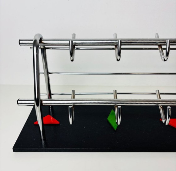 Image 1 of Vintage Modernist geometric wall coat rack