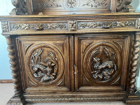 Image 1 of Mobile da caccia antico francese (rovere) – stile Enrico II – ca. 1880