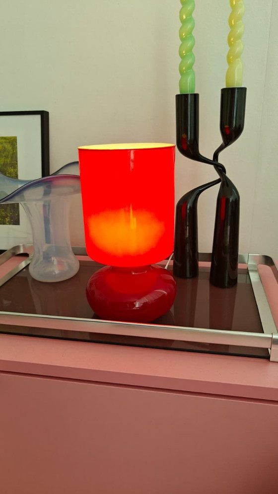 Image 1 of Vintage Ikea Lykta tafellamp rood