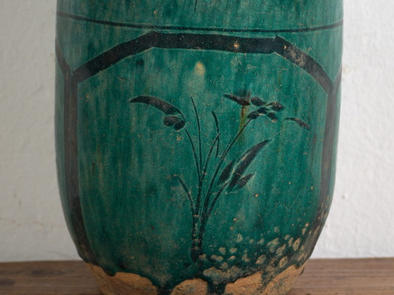 Antieke geëmailleerde vaas met plantaardige motieven (ca. 1820) #15 – Vazen, Ceramic (photo 20 of 40)