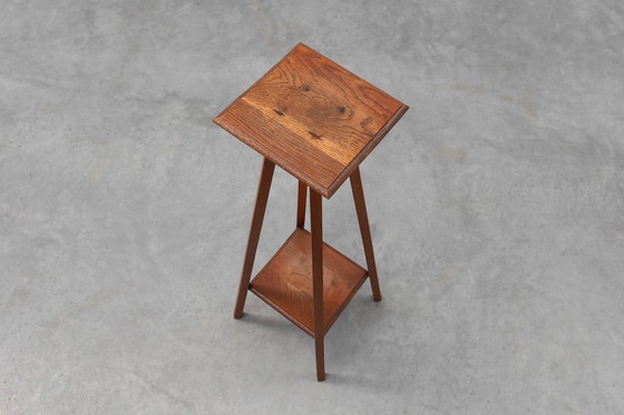 Image 1 of Art Deco hohe Eichenholzkonsole oder -sockel, Frankreich 1920er Jahre