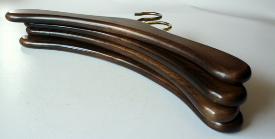 Image 1 of Grucce robuste e di alta qualità (4 pezzi) in legno (noce) e ottone, stile vintage