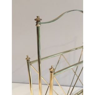 Image 1 of Vintage Neoclassical brass magazine rack, 1940