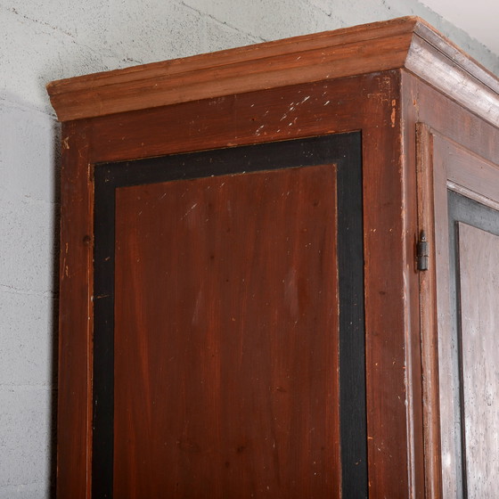 Mobile dipinto marrone italiano del XIX secolo con cornici nere – Armadi, Legno, Rustic (photo 7 of 14)
