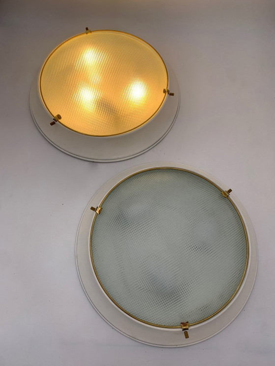 Image 1 of Plafoniere coppia -applique- attribuita Fontana Arte vintage italy mod grande