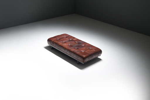 Early Edition Daybed DS-80 with patinated leather by Team De Sede for De Sede Swiss
