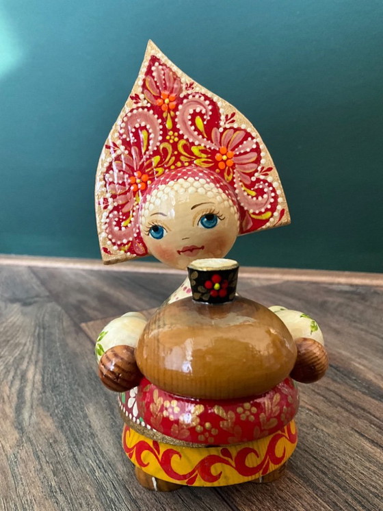 Image 1 of Bambole russe in legno/figure popolari, dipinte a mano e firmate (vintage)