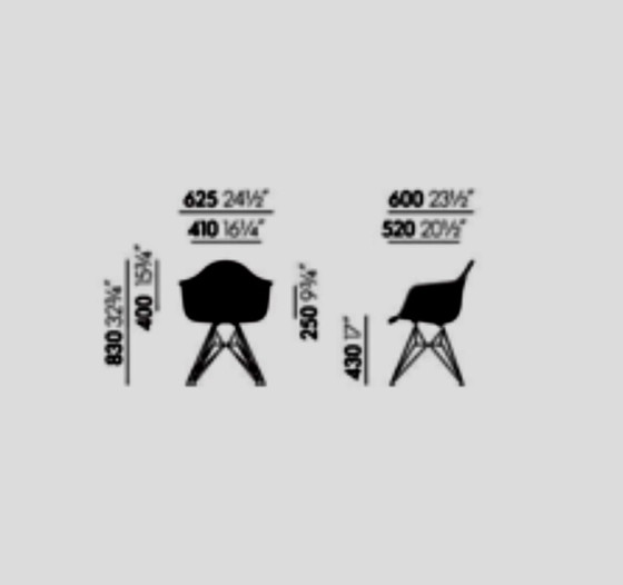 Image 1 of 2x Poltrone Vitra Eames DAR - Nero