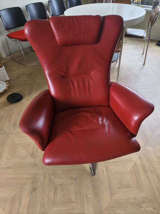 Montel Swivel Armchair - Hjort Knudsen – Swivel chairs, Leather, Chrome (photo 3 of 5)