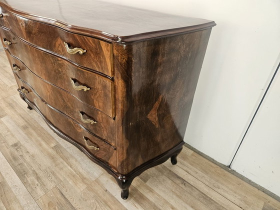 Commode Chippendale en loupe de noyer, années 1940 – Wood, Klassiek (photo 3 of 22)