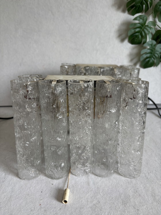 Image 1 of Ensemble d'appliques vintage Doria Leuchten, tubes en verre glacé, 1960