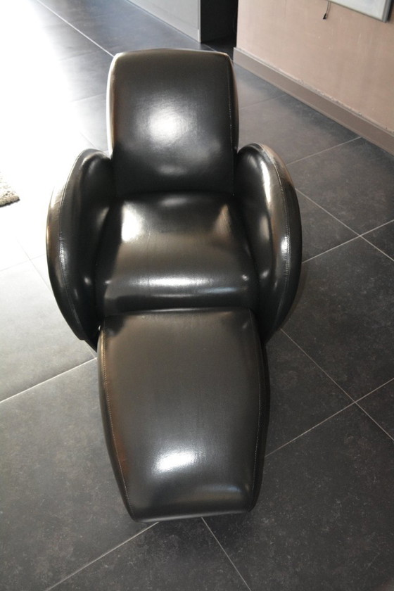 Image 1 of Designer armchair with footstool