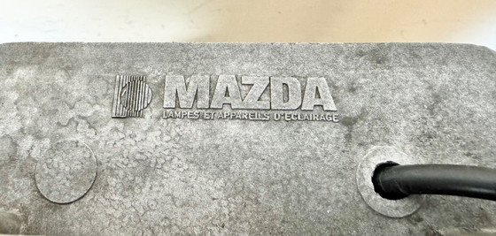 Image 1 of Lampada a sospensione industriale francese in smalto blu scuro di MAZDA, anni '60