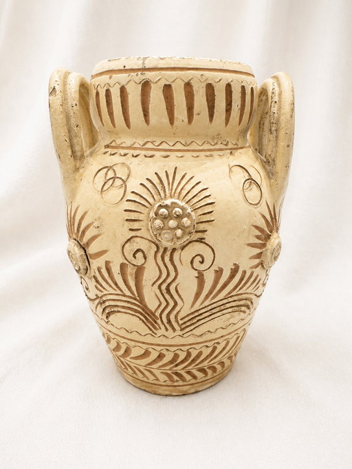 Vintage Italian Ceramic Vase from the 1950s/60s - Archaic Griffin Decoration - W.1180