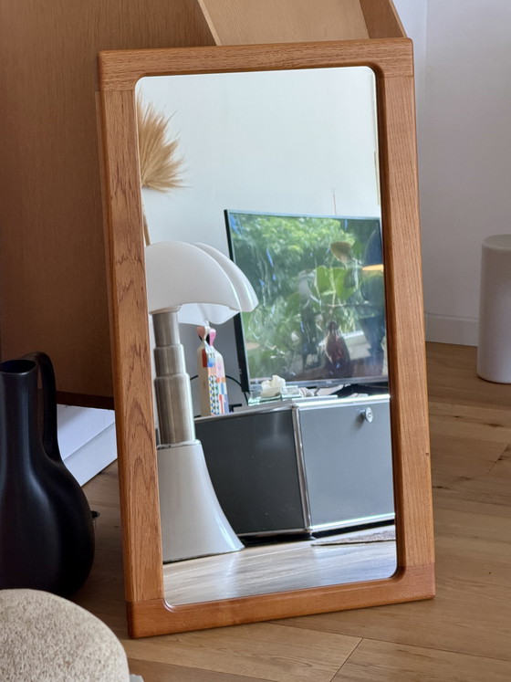 Image 1 of Miroir vintage en teck de style danois moderne du milieu du siècle, modèle n° 248 de Silkeborg