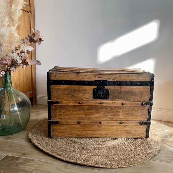 Image 1 of restored antique trunk
