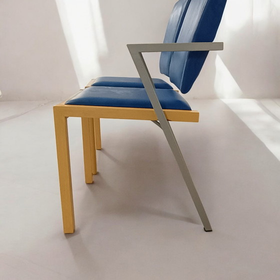 Image 1 of 2 designstoelen, ontwerpstijl vergelijkbaar met Bauhaus, hout/metaal