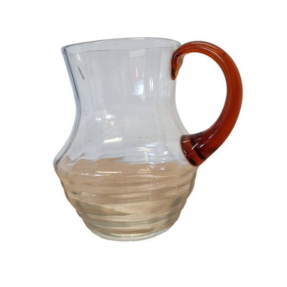 Image 1 of Vintage Design Water Carafe With Amber Glass