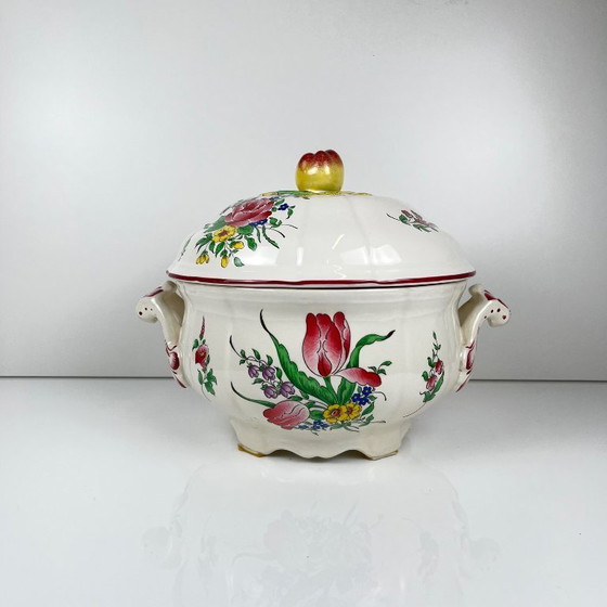 Image 1 of Soepterrine met deksel, model Réverbère, van KG Lunéville