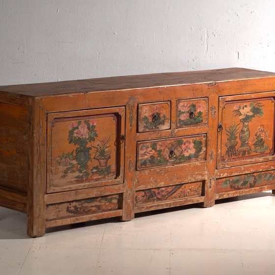 Credenza bassa laccata antica in legno di olmo – Cina, circa 1900 – Credenze con vetrina, Iron, Brass (photo 4 of 40)