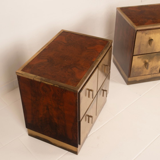 Aldo Frigerio & Luciano Frigerio Tables de nuit Bagdad en ronce de noyer et laiton – Brass (photo 7 of 24)
