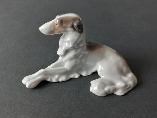 Chien en porcelaine vintage Metzler&Ortloff