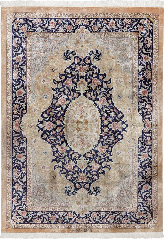 Image 1 of Original Persian carpet Qom/Ghom Pure silk 140 X 98 Cm Top condition