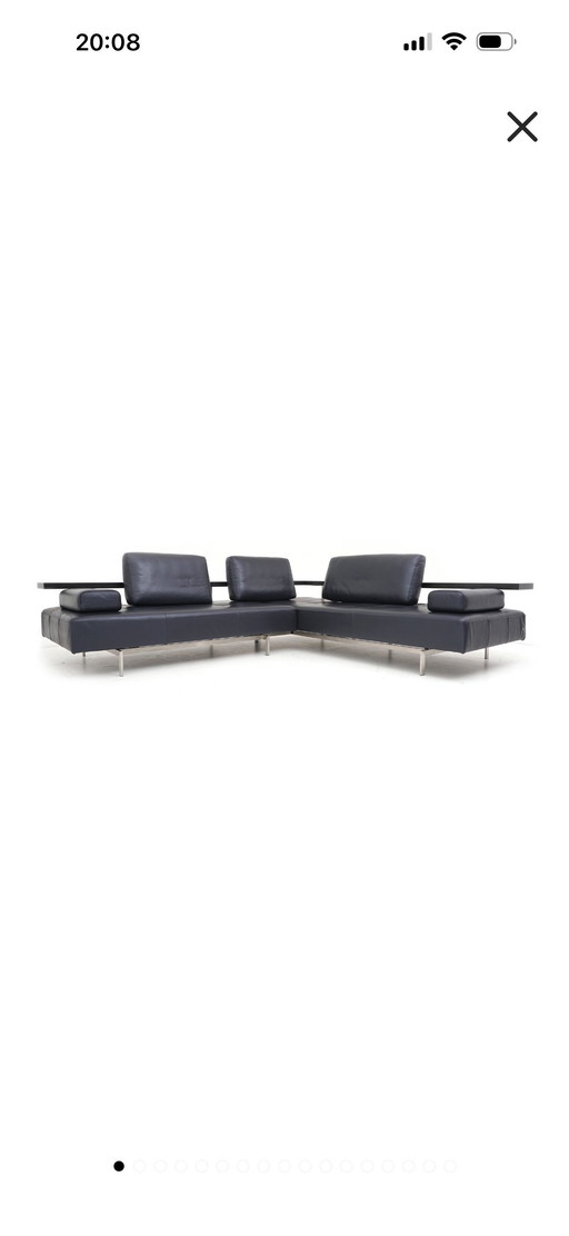 Ecksofa Rolf Benz Dono, schwarzes Leder