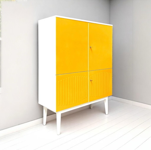 Vintage wardrobe white yellow
