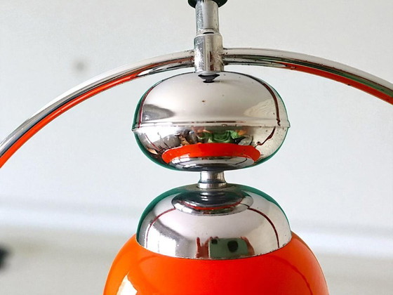 Image 1 of Space Age oranje uitschuifbare keuken eetkamer hanglamp