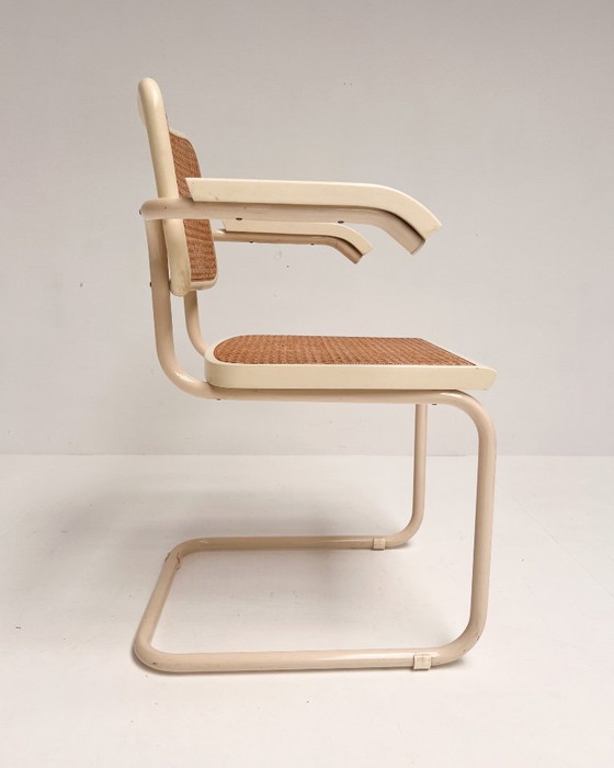 Image 1 of Ensemble de 4 chaises en sangle dans le style de Marcel Breuer, années 1980
