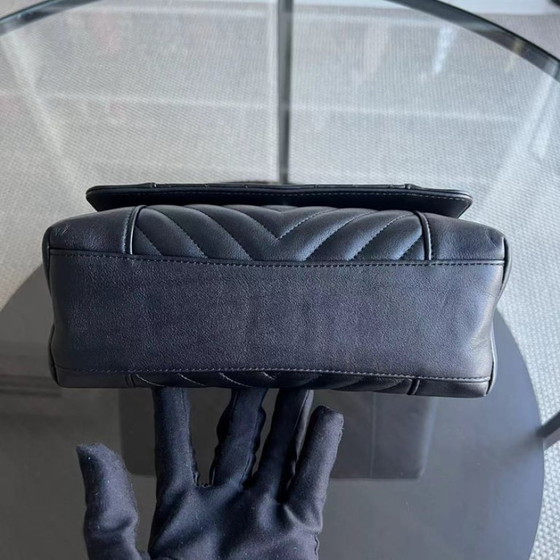 Image 1 of Chanel Seasonal Flap - Calfskin Quilted Small Daily Chevron Flap Black Sereis 27
